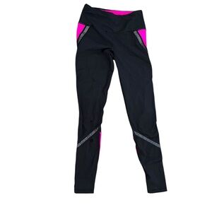 VSX Sport Knockout Tights Mid Rise Compression Mesh Reflective Pink Black XS